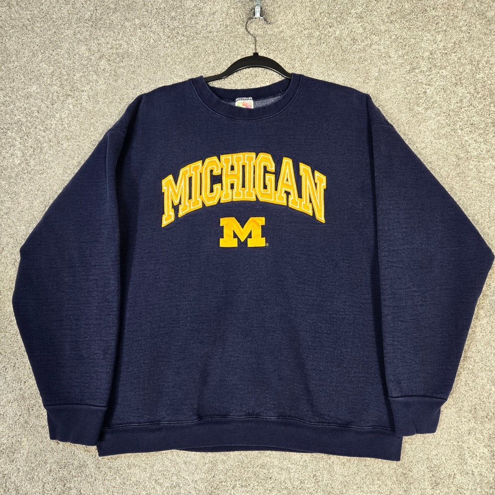 Vintage Michigan Wolverines Crewneck Sweatshirt Adult Large Fruit of the Loom